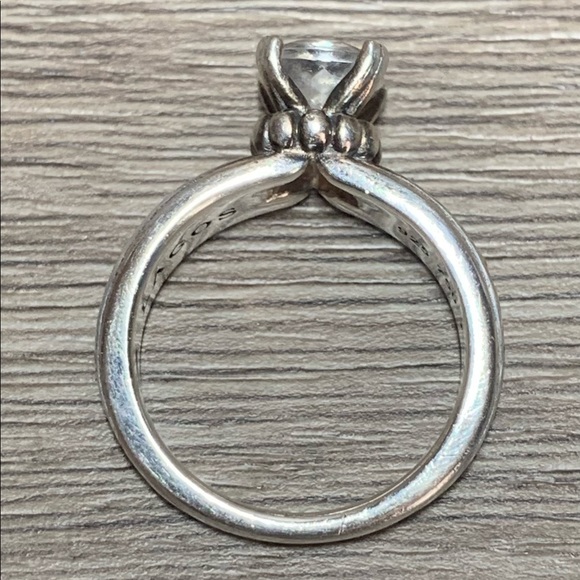 LAGOS White Topaz Sterling Silver/18K 750 Gold Ring, Size 7 - Picture 5 of 9